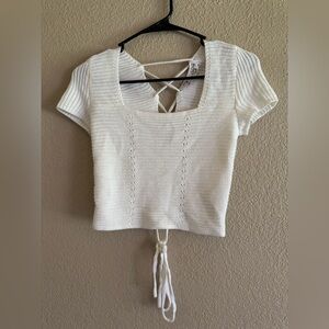 White Knit Women's Top